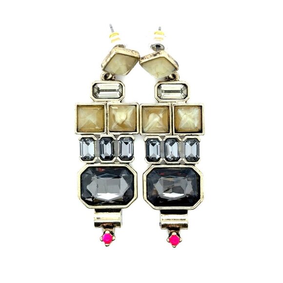 Multi-Stone with Pink End Stone Earrings - Picture 1 of 8